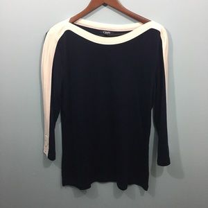 Chaps long-sleeve navy and white shirt